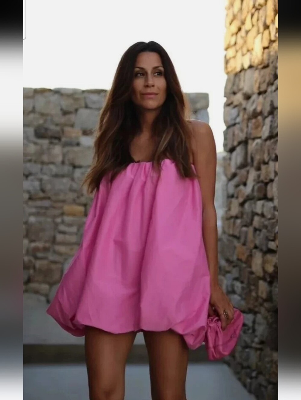 Zara NWT Pink Strapless Bubble Hem Mini Dress Size Small - Picture 8 of 16